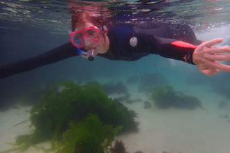 Young girl snorkelling