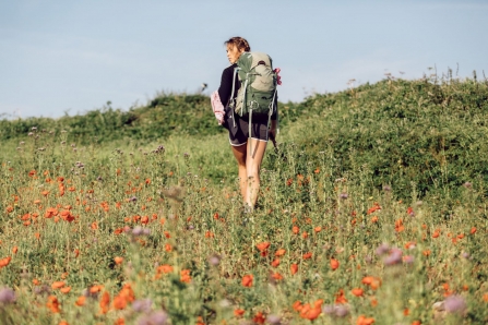 5_ Sophie Pavelle walking through poppy field by Jack Johns
