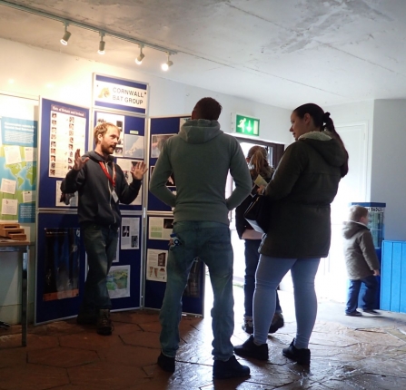 Rick Payne talking to visitors to the Cornwall Bat Group stand