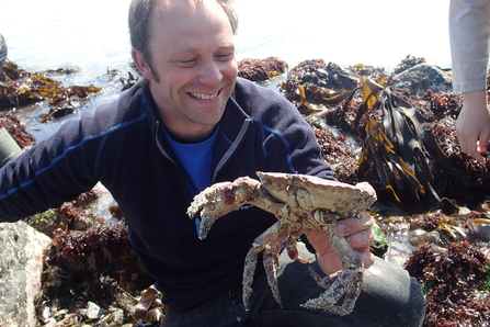 Matt Slater looks happy with his Edible crab