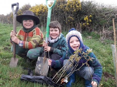 Willbur, Alice and Felix tree planting