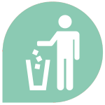 Icon of a person throwing rubbish in a bin