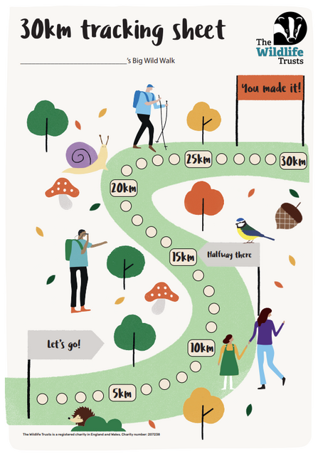 Big Wild Walk 2024 30km Tracking Sheet