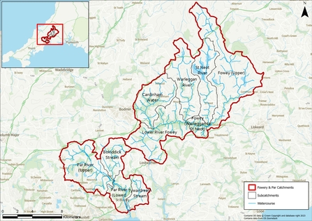 Par and Fowey catchment area map